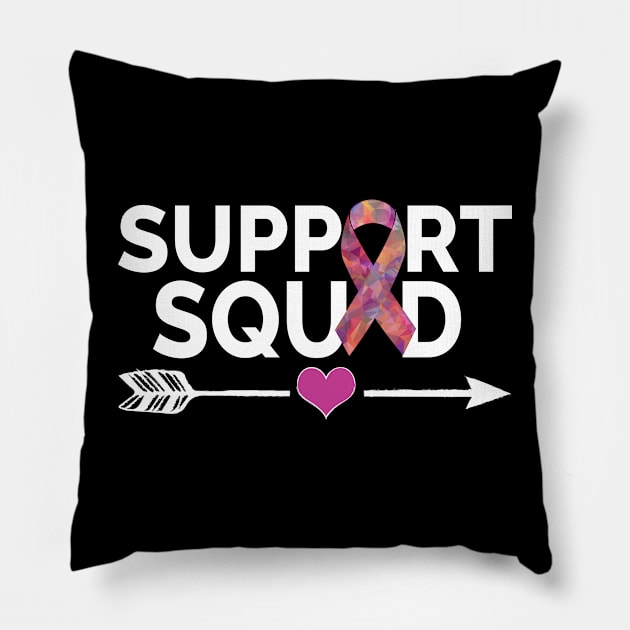 Breast Cancer Support Squad Pillow by CoolandCreative