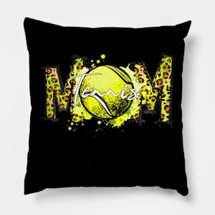 Mothers Day Tennis Mom Leopard Game Day Vibes Mom Pillow