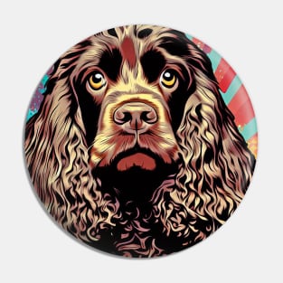 Chocolate Spaniel Pop Art Pin