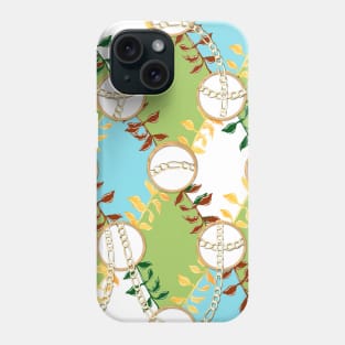 Golden chains with colorful flowers Phone Case