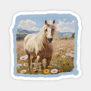 Palomino in Flower Meadow Magnet