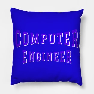 Computer Engineer in Purple Color Text Pillow