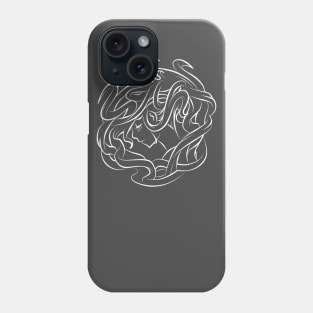 Cute Anime Girl Crying White Line Art Phone Case