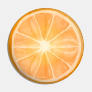 Orange Citrus Circle Slice Pin
