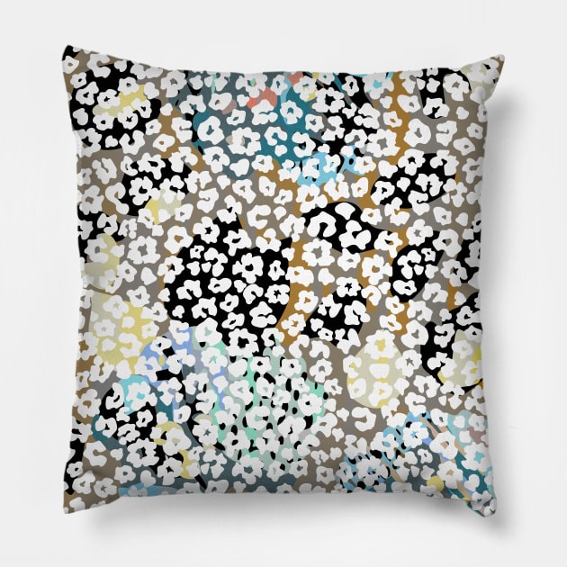 Colourful gradient unique flowers leopard stripes abstract modern 230 Pattern Pillow by dvongart