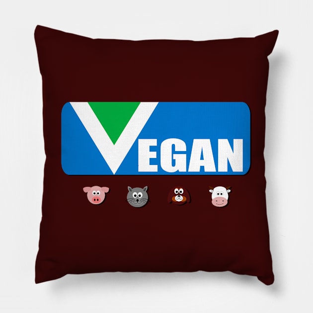 VEGAN banner Pillow by RiverPhildon