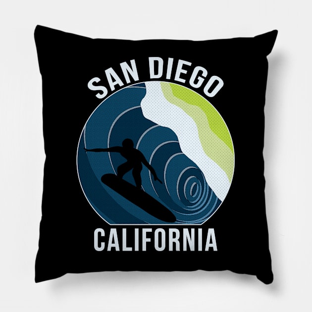 San Diego California Pillow by DiegoCarvalho