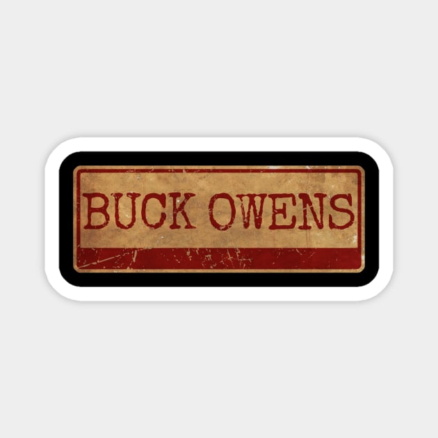 Aliska text red retro Buck Owens Magnet by Aliska