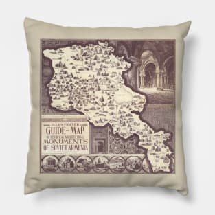 Illustrated Guide-Map of Historical Architecutural Monuments of Soviet Armenia Pillow