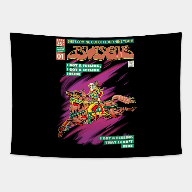 Budgie Band Comic Book Cover Style Tapestry by Lima's