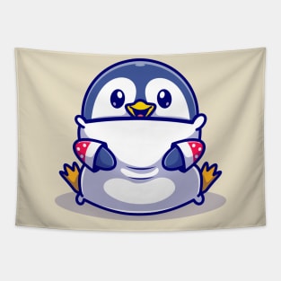 Cute Baby Penguin Hug Pillow Cartoon Tapestry