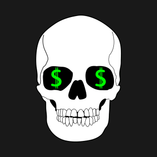 Skull with green bucks T-Shirt