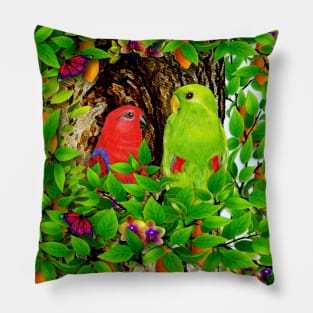 Nesting Parrots Pillow