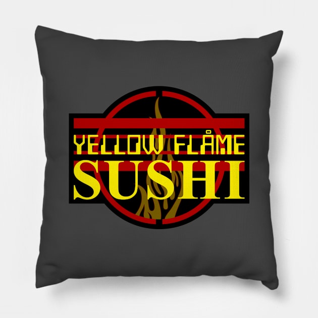 Yellow Flame Sushi Pillow by Ekliptik