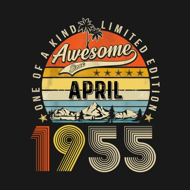 Awesome Since April 1955 Vintage 68th Birthday by louismcfarland