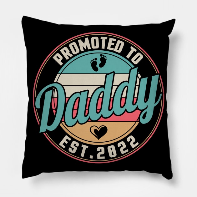 Baby Feet Hearts Promoted To Daddy Est 2022 Papa Dad Husband Pillow by Cowan79