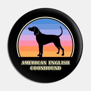 American English Coonhound Vintage Sunset Dog Pin