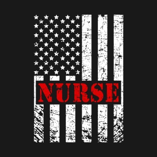 Nurse American Flag 4th of July T-Shirt