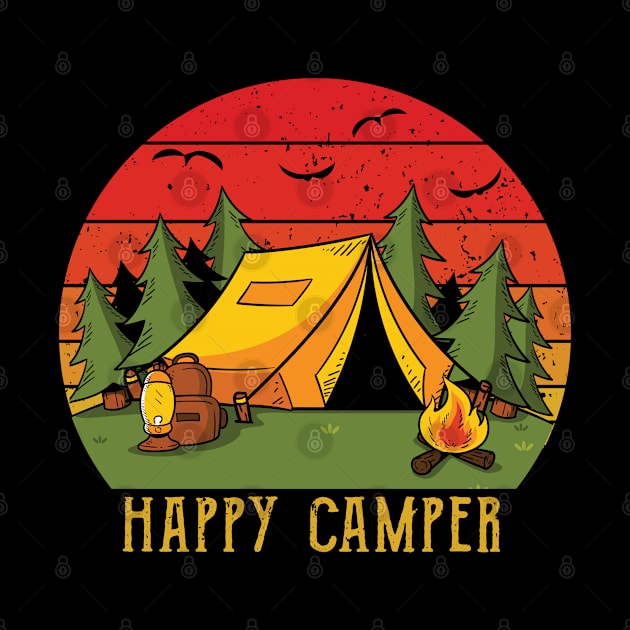 Vintage Camping shirts Retro Happy Camper t shirts Nature Outdoor Camper Gifts by Boneworkshop