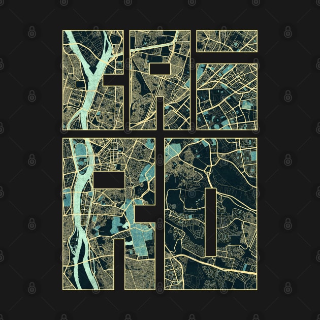 Cairo, Egypt City Map Typography - Summer by deMAP Studio