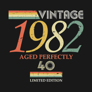 Vintage 1982, 40th Birthday Aged Perfectly T-Shirt