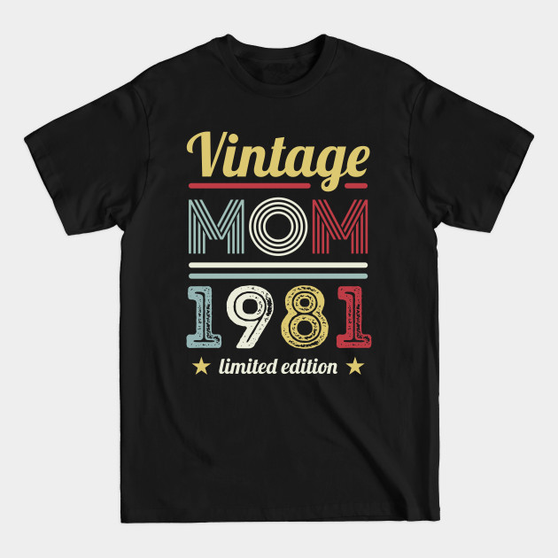 Discover Vintage Mom 1981 40th Birthday Gift Women Retro - Mum - T-Shirt