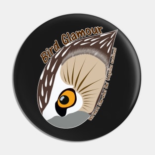 Northern Saw-whet Owl (Large Text) Pin