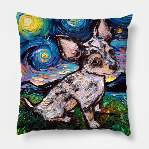 Teacup Merle Chihuahua Night Pillow by sagittariusgallery