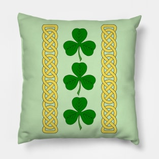 Shamrock Trio and Knotwork Bands Pillow