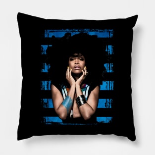 Erykah Badu-Vintage Style-Blue Stripes Pillow