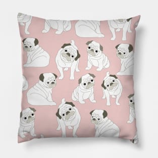 Pink Pug Pillow