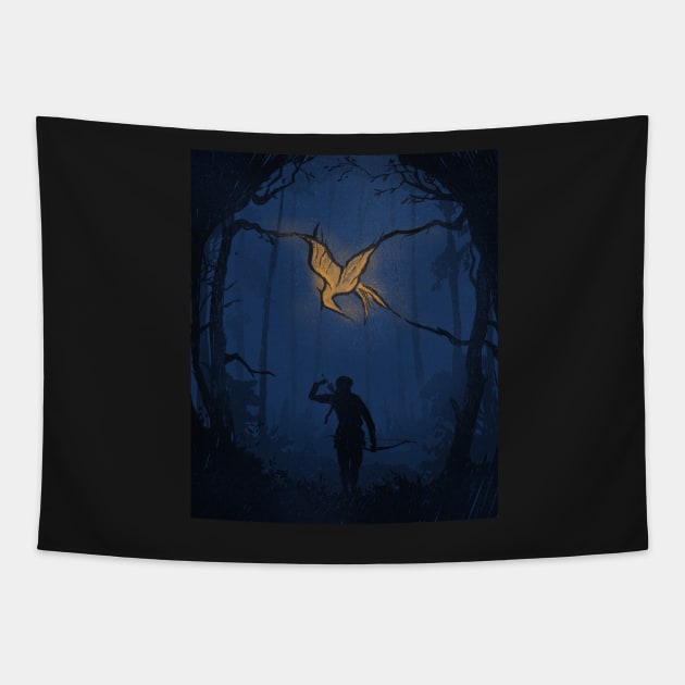 Hunger Games Woods Tapestry by Uwaki