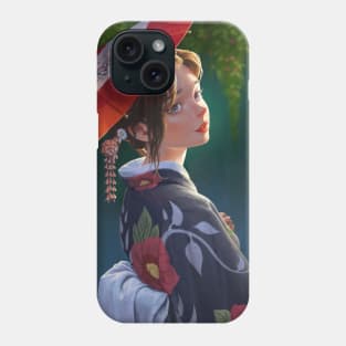 Kimono Girl with Unbrella Phone Case