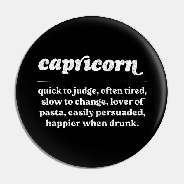 Capricorn Zodiac Symbol //// Humorous Gift Design Pin by DankFutura