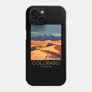 A Vintage Travel Illustration of the Great Sand Dunes National Park - Colorado - US Phone Case