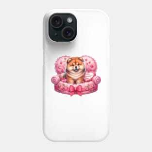 Valentine Chow Chow Dog in Bed Phone Case