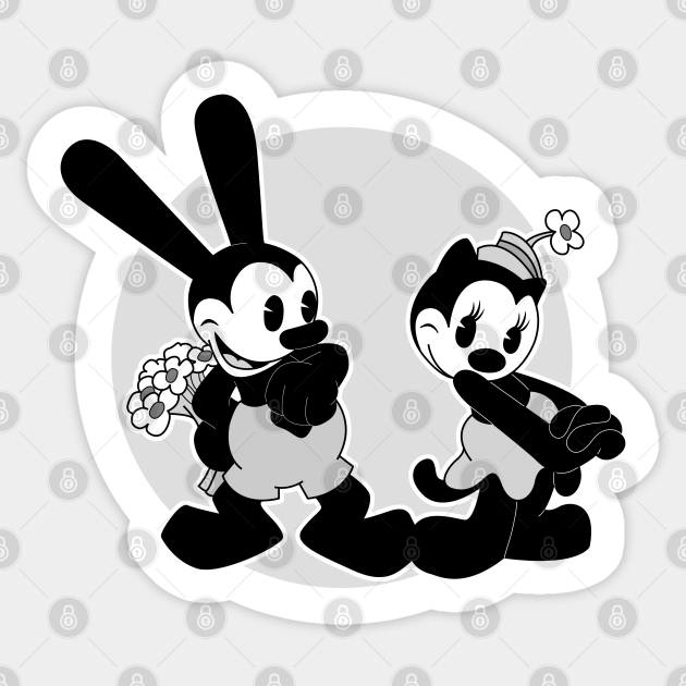 Oswald and Ortensia, In Love - Lucky Rabbit - Sticker | TeePublic