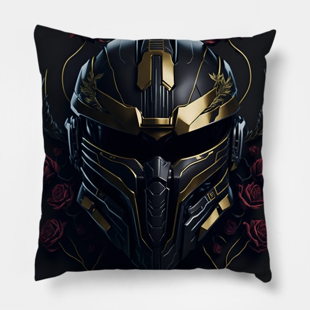 Halo Master Chief Helmet 02 - Gold & Rose COLLECTION Pillow by trino21