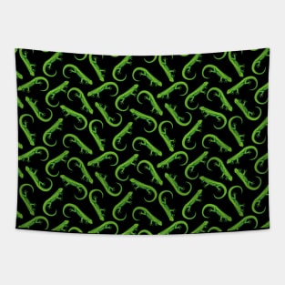 Green Lizard Pattern Tapestry