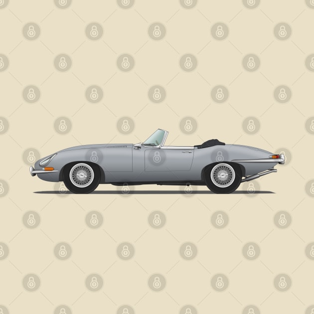 Jaguar E Type Roadster Mist Grey by SteveHClark