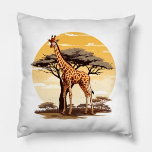 Watercolor Giraffe Pillow