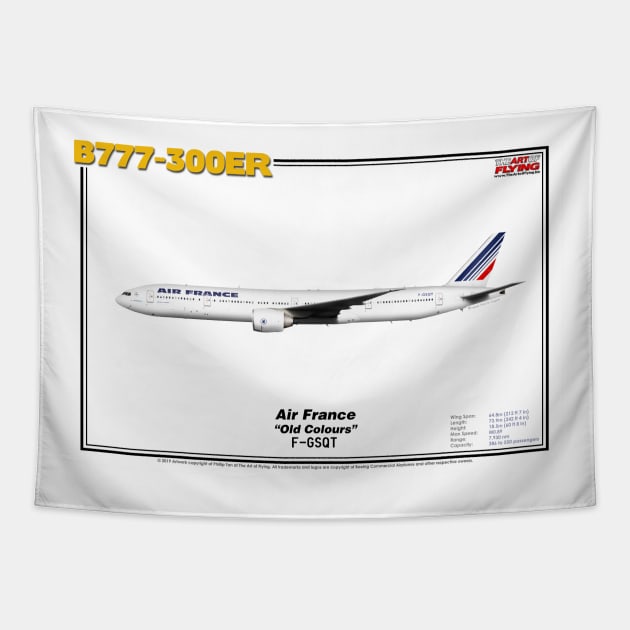 Boeing B777-300ER - Air France "Old Colours" (Art Print) Tapestry by TheArtofFlying