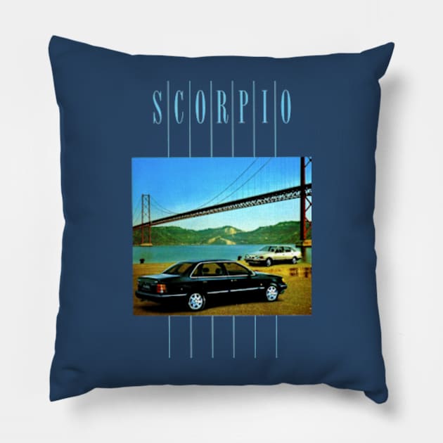 FORD SCORPIO - brochure Pillow by Throwback Motors