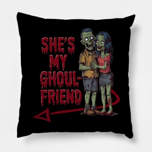 Halloween Couple She's My Ghoul Friend Funny Pillow