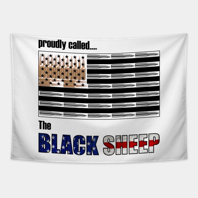 BLACK SHEEP Front Tapestry by Plutocraxy
