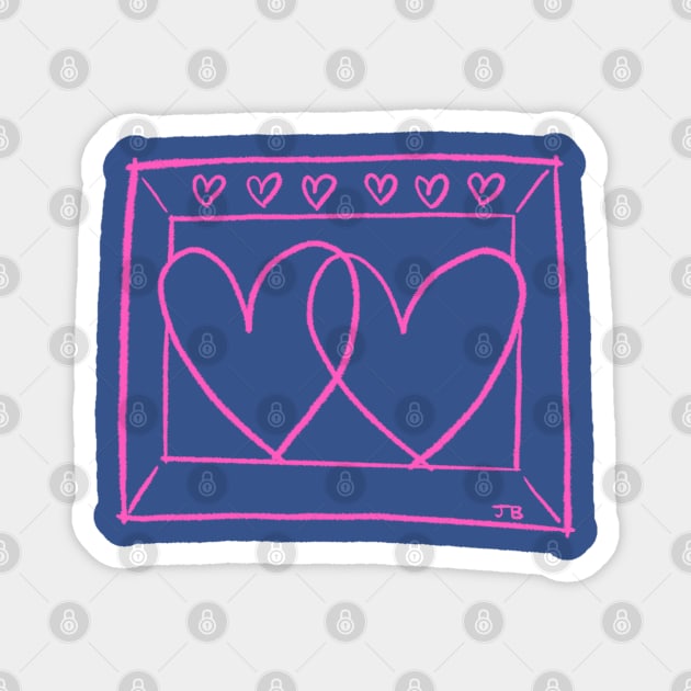 Two Hearts Doodle Magnet by Sketchy