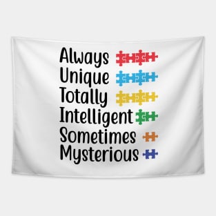 Always Unique Totally Intelligent Sometimes Mysterious: Autism Awareness Journal, Autism Spectrum Disorder Gift For Family Tapestry