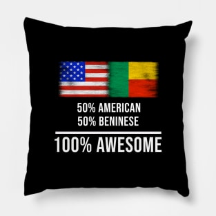 50% American 50% Beninese 100% Awesome - Gift for Beninese Heritage From Benin Pillow