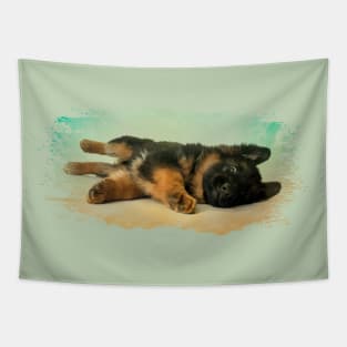 German Shepherd Puppy Tapestry