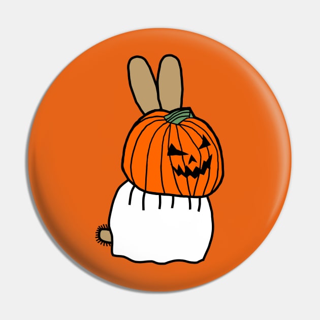 Cute Bunny Rabbit Wearing Halloween Horror Costume Pin by ellenhenryart